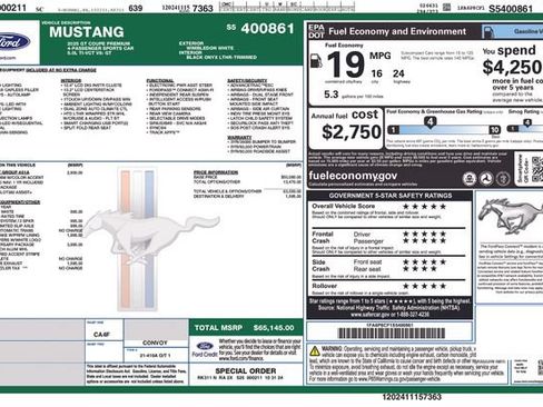 Certified 2025 Ford Mustang GT Premium w/ 60th Anniversary Package RWD image 6
