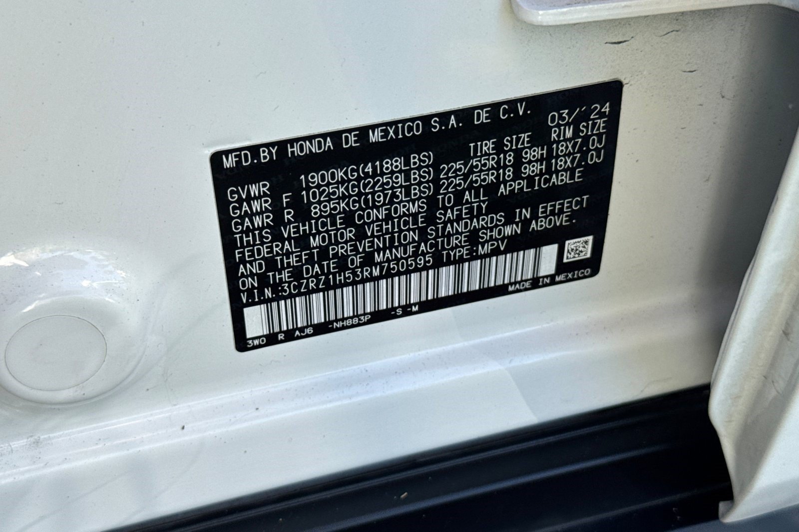 Certified 2024 Honda HR-V Sport image 27