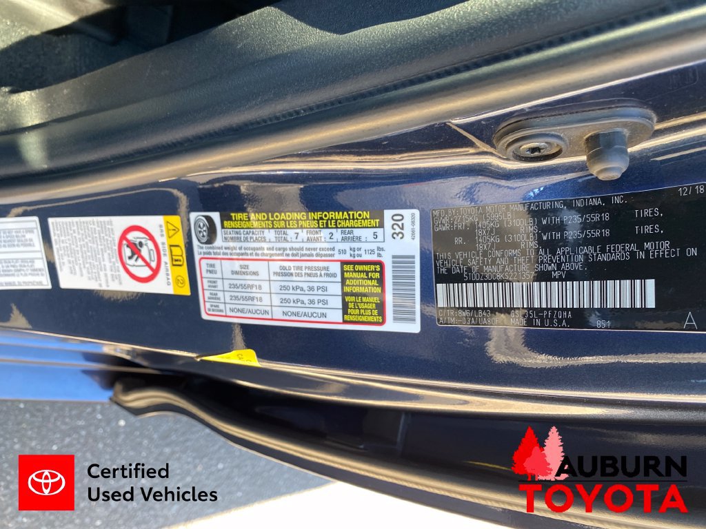 Certified 2019 Toyota Sienna Limited Premium w/ Carpet Mat Package AWD/4WD image 26