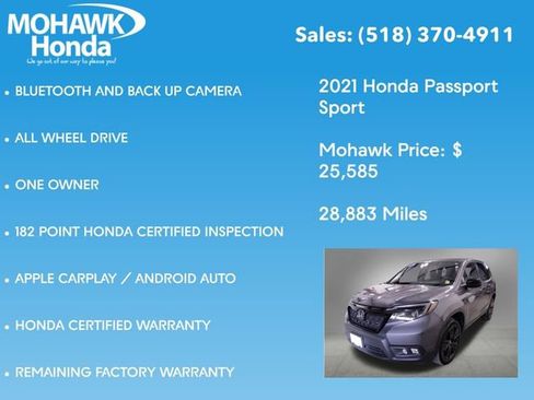 Certified 2021 Honda Passport Sport image 8