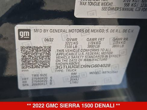 Used 2022 GMC Sierra 1500 Denali AWD/4WD image 37