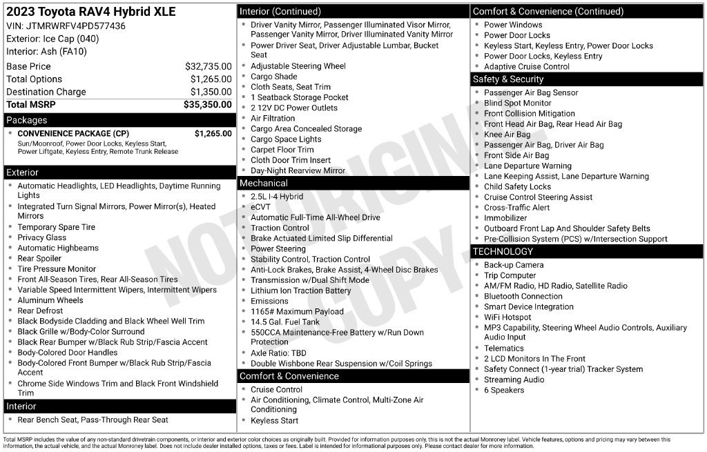 Used 2023 Toyota RAV4 XLE w/ Convenience Package AWD/4WD image 18
