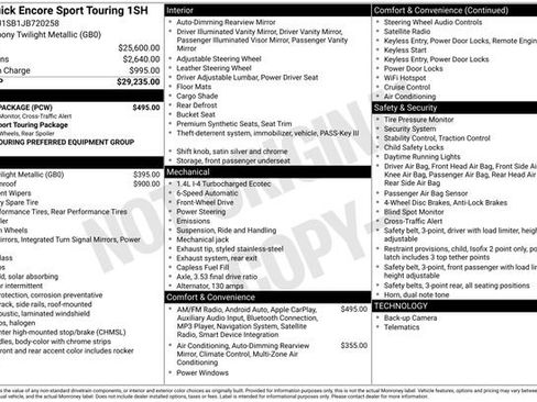 Used 2018 Buick Encore Sport Touring w/ Safety Package image 3