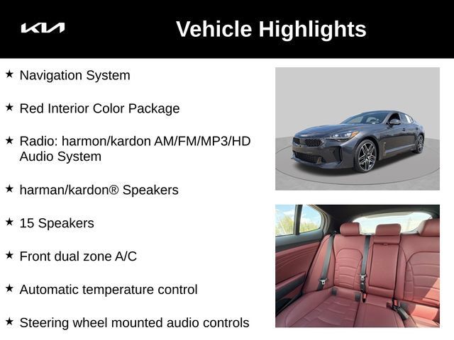 Certified 2023 Kia Stinger GT2 w/ Red Interior Color Package AWD/4WD image 6