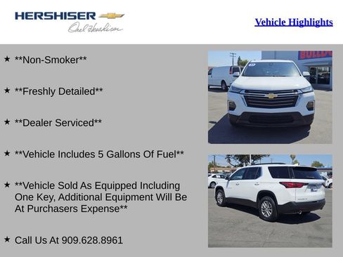 Used 2023 Chevrolet Traverse LT w/ LPO, Cargo Package AWD/4WD image 2