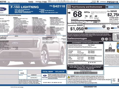 Used 2023 Ford F150 Lightning Lariat AWD/4WD image 9