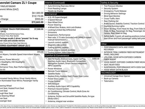 Used 2018 Chevrolet Camaro ZL1 image 7