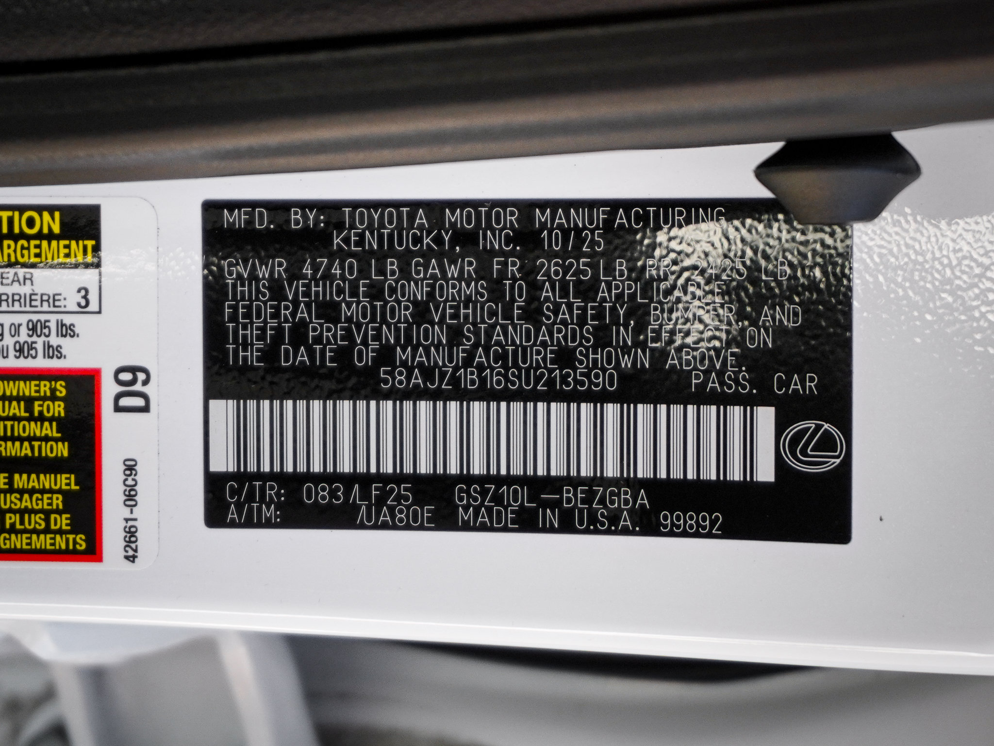 Used 2025 Lexus ES 350 F Sport w/ Accessory Package (Z1) FWD image 40