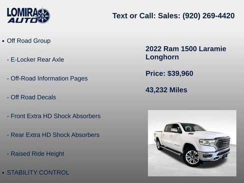 Used 2022 RAM 1500 Limited w/ Trailer Tow Group AWD/4WD image 14