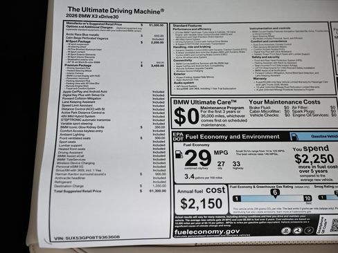 New 2026 BMW X3 xDrive30 w/ Premium Package image 40