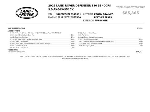 Used 2023 Land Rover Defender 130 SE image 91