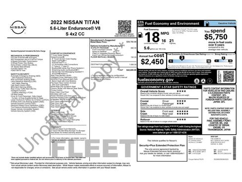 Used 2022 Nissan Titan S w/ S Utility Package RWD image 5