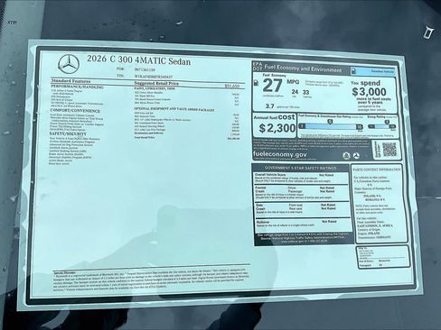 New 2026 Mercedes-Benz C 300 4MATIC Sedan image 22
