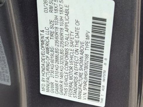 New 2026 Honda Odyssey EX-L image 16