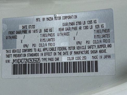 Used 2022 MAZDA MX-5 Miata Grand Touring w/ Weather Package image 23