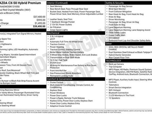Used 2025 MAZDA CX-50 AWD 2.5 Hybrid w/ Premium Pkg image 22