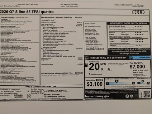 New 2026 Audi Q7 2.0T Premium Plus AWD/4WD image 33
