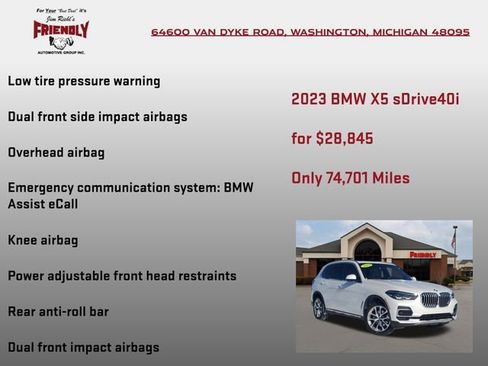 Used 2023 BMW X5 sDrive40i w/ Parking Assistance Package image 25