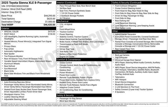Certified 2025 Toyota Sienna XLE FWD image 2