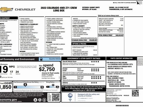 Used 2022 Chevrolet Colorado Z71 w/ Safety Package image 4