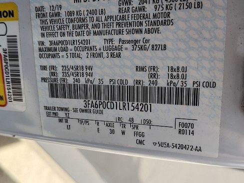 Used 2020 Ford Fusion SEL FWD image 8