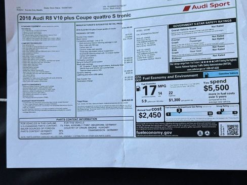 Used 2018 Audi R8 V10 plus w/ Full Leather Package image 20