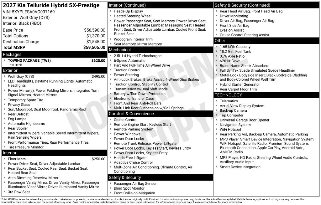 New 2027 Kia Telluride SX Prestige w/ Towing Package AWD/4WD image 35