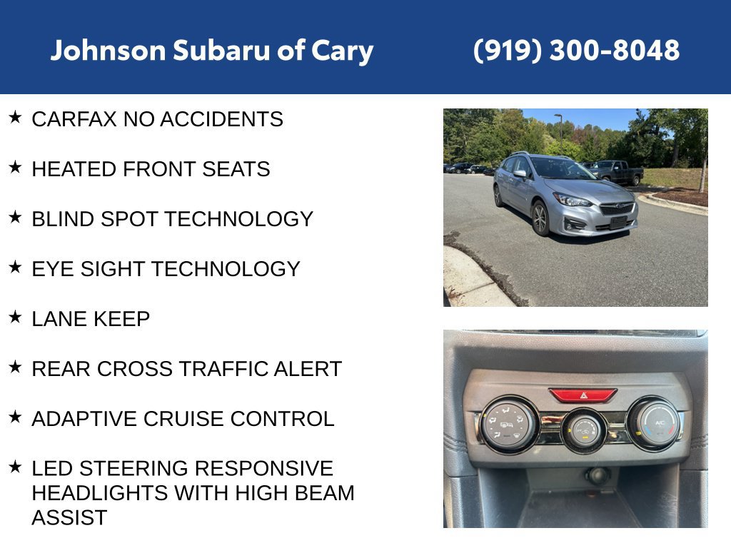 Used 2019 Subaru Impreza 2.0i Premium w/ Eyesight & BSD/Rcta & SRF AWD/4WD image 6