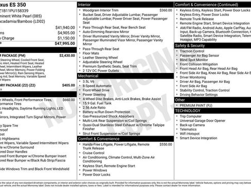 Used 2023 Lexus ES 350 w/ Premium Package FWD image 3