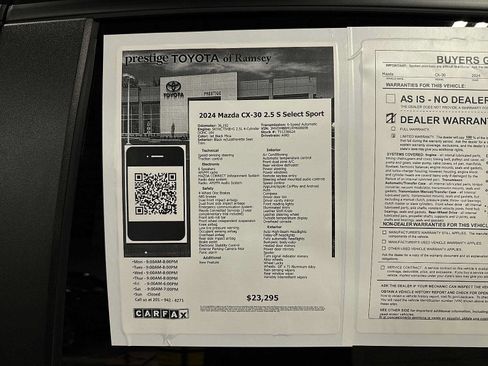 Used 2024 MAZDA CX-30 AWD 2.5 S w/ Select Sport Pkg image 13