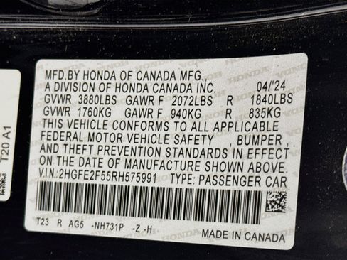 Certified 2024 Honda Civic Sport image 29