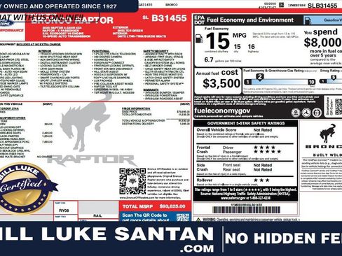 Used 2025 Ford Bronco Raptor AWD/4WD image 1