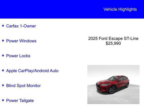 Certified 2025 Ford Escape ST-Line FWD image 3
