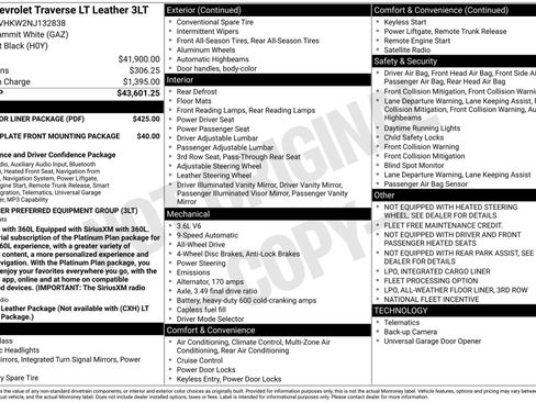 Used 2022 Chevrolet Traverse LT w/ LPO, Floor Liner Package AWD/4WD image 4