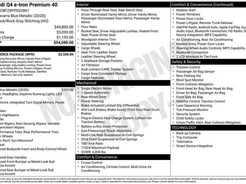 Certified 2023 Audi Q4 e-tron Premium w/ Convenience Package RWD image 32