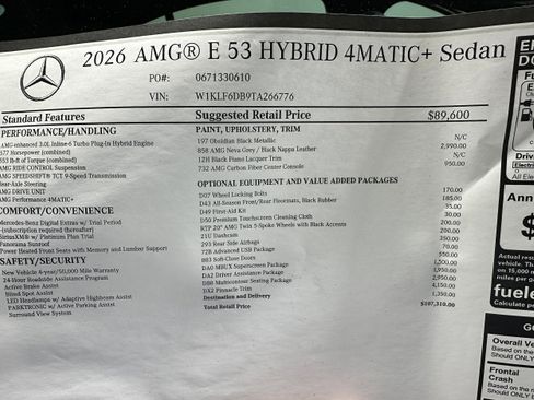 New 2026 Mercedes-Benz E 53 AMG e 4MATIC Sedan image 17