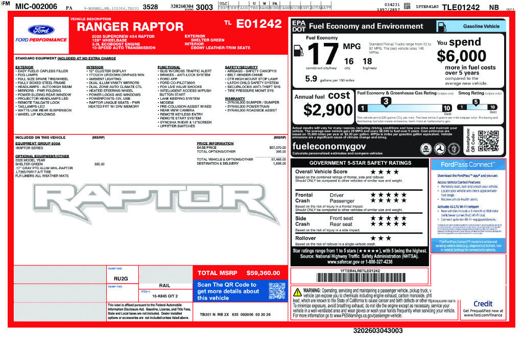 Used 2026 Ford Ranger Raptor AWD/4WD image 10