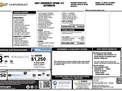 Used 2021 Chevrolet Spark LT