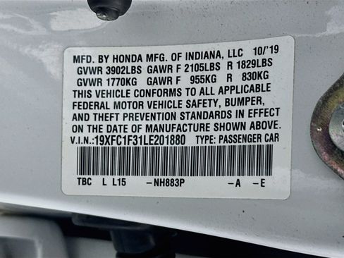 Used 2020 Honda Civic EX image 12