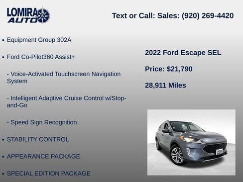 Used 2022 Ford Escape SEL w/ Equipment Group 302A AWD/4WD image 8
