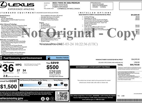 Used 2023 Lexus RX 350h w/ Cold Area Package AWD/4WD image 56