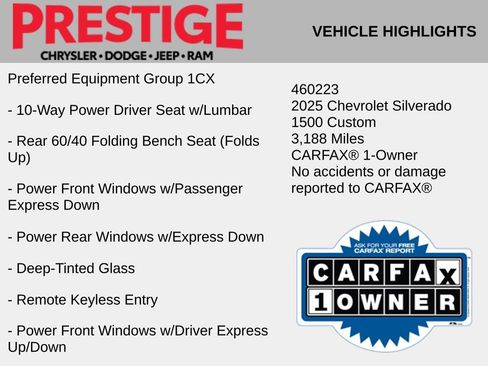 Used 2025 Chevrolet Silverado 1500 Custom w/ Turbomax Blackout Package image 2