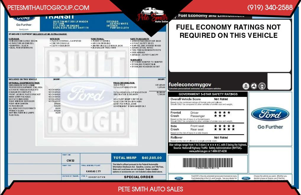 Used 2015 Ford Transit 350 XLT RWD image 2