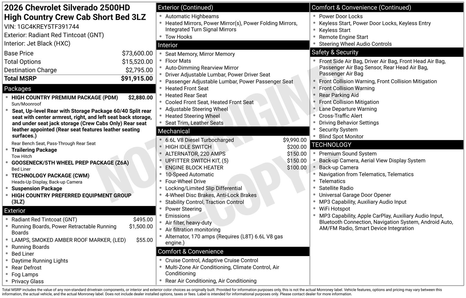 New 2026 Chevrolet Silverado 2500 High Country w/ High Country Premium Package AWD/4WD image 24