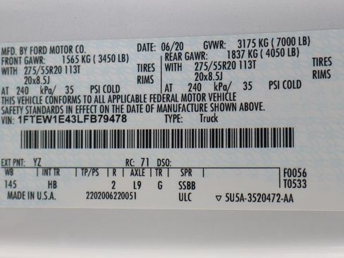 Used 2020 Ford F150 Lariat AWD/4WD image 64