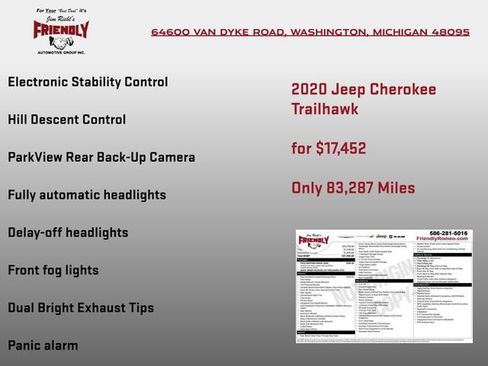 Used 2020 Jeep Cherokee Trailhawk w/ Cold Weather Group AWD/4WD image 8