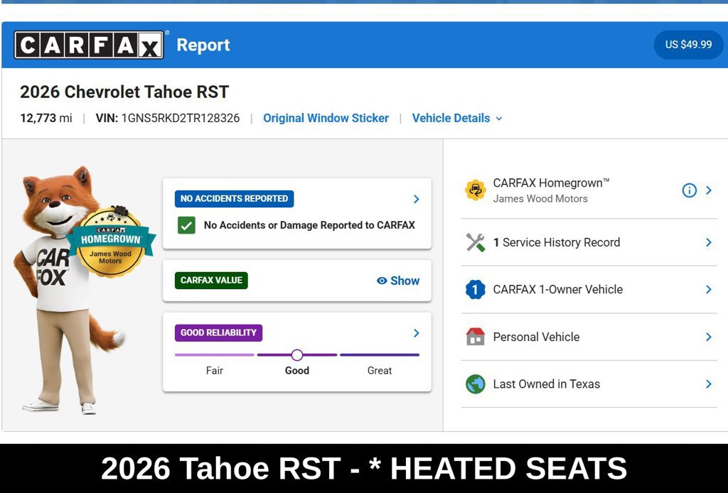 Used 2026 Chevrolet Tahoe RST w/ Comfort Package RWD image 9