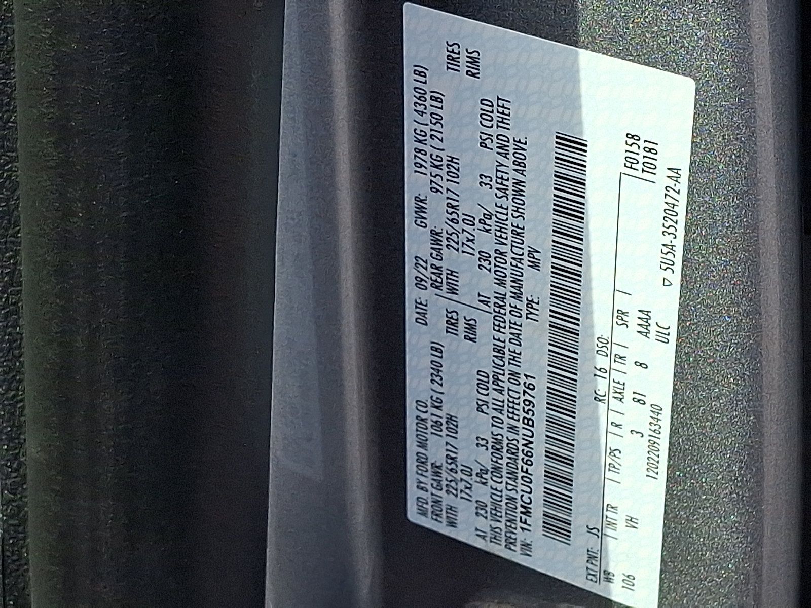 Certified 2022 Ford Escape S FWD image 29