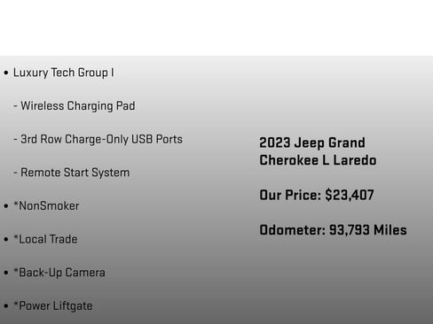 Used 2023 Jeep Grand Cherokee L Laredo w/ Luxury Tech Group I RWD image 12