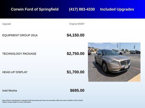 Used 2020 Lincoln Corsair Reserve w/ Equipment Group 201A FWD image 5